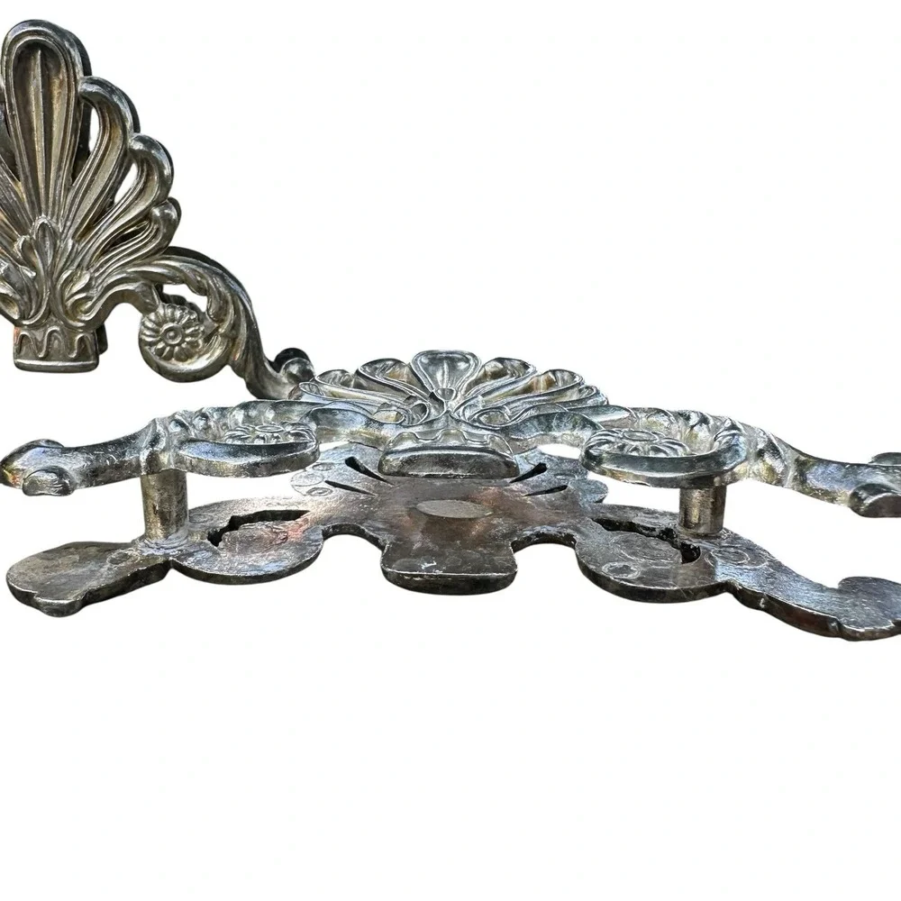 Vintage Silverplate Knife Caddy Desk Top Mail Napkin Holder‎
